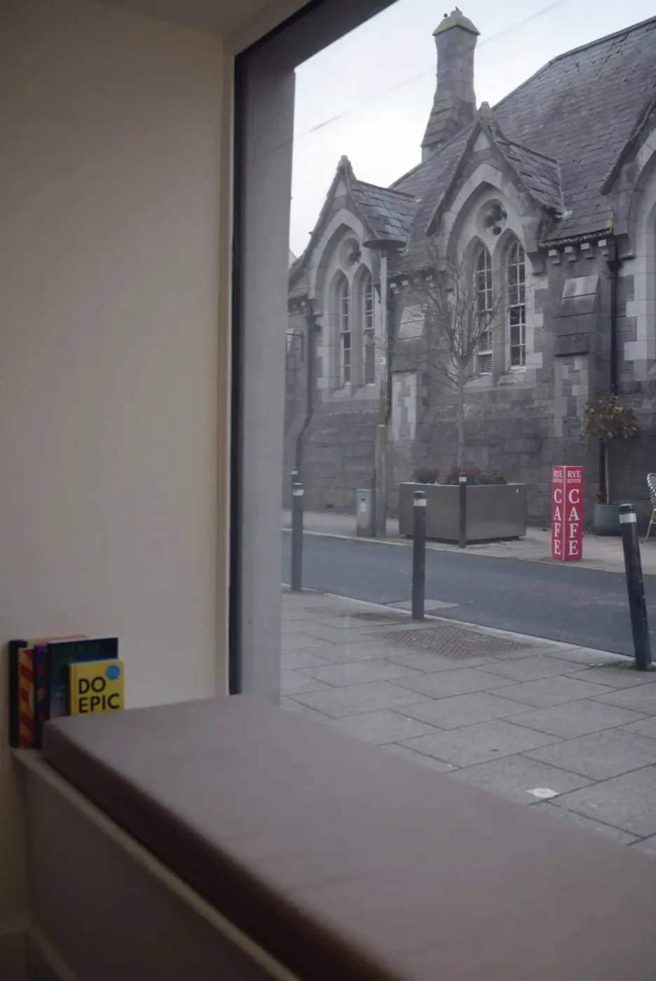 Looking out from an Excape studio window